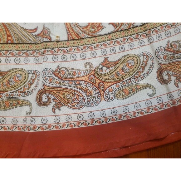 Maison d' Hermine Round Paisley Fall Thanksgiving Cotton Tablecloth Orange Red - Picture 6 of 10